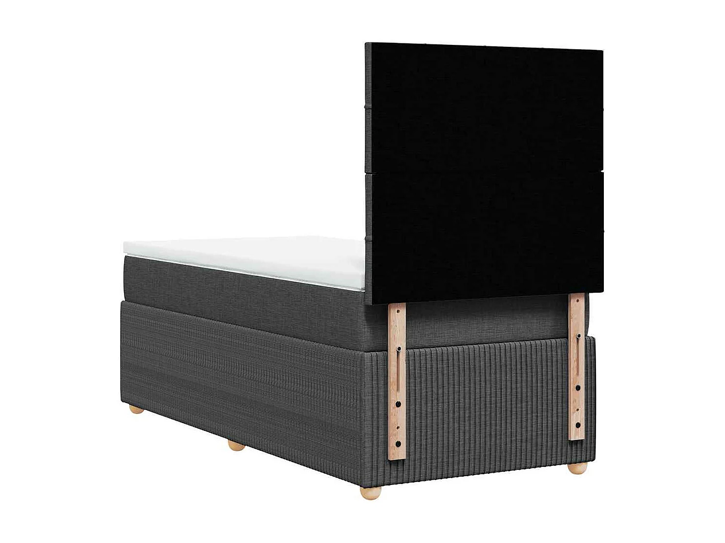 Einzelbett | Bettgestell | Boxspringbett mit Matratze Dunkelgrau 90x190 cm Stoff SHL367104