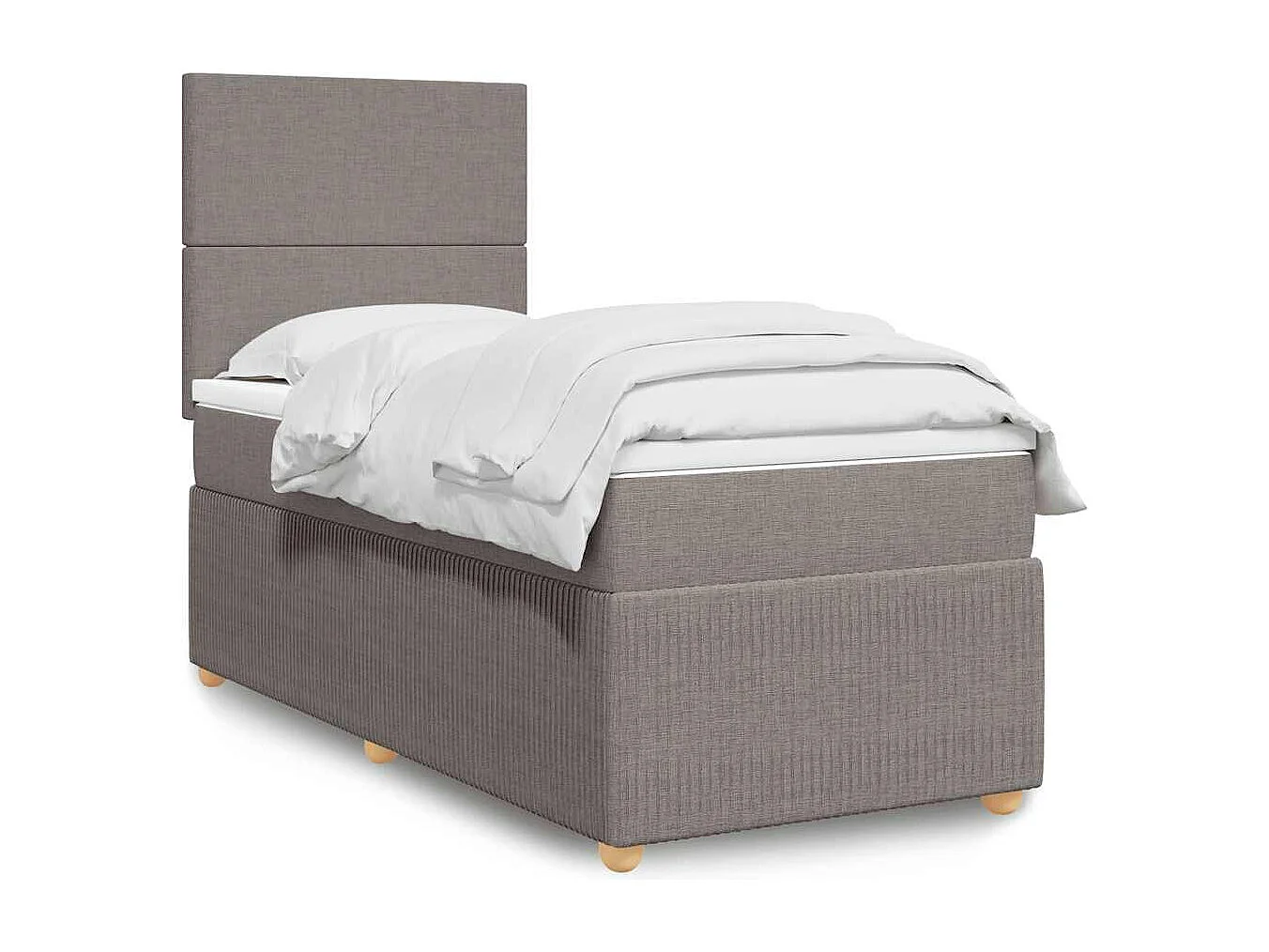 Einzelbett | Bettgestell | Boxspringbett mit Matratze Taupe 90x190 cm Stoff SHL190313