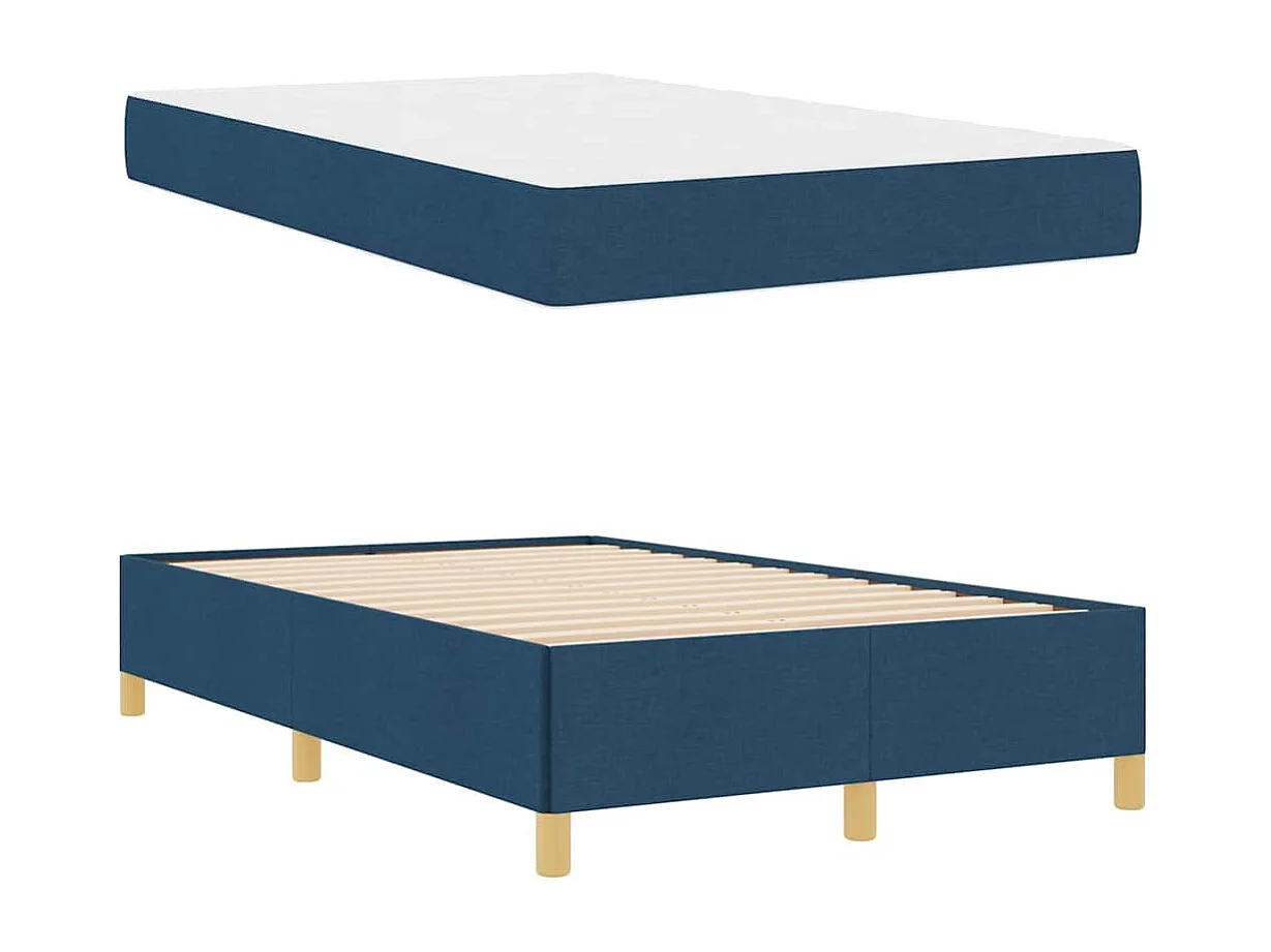 Doppelbett | Bettrahmen mit Matratze Blau 120x200 cm Stoff SHL395461