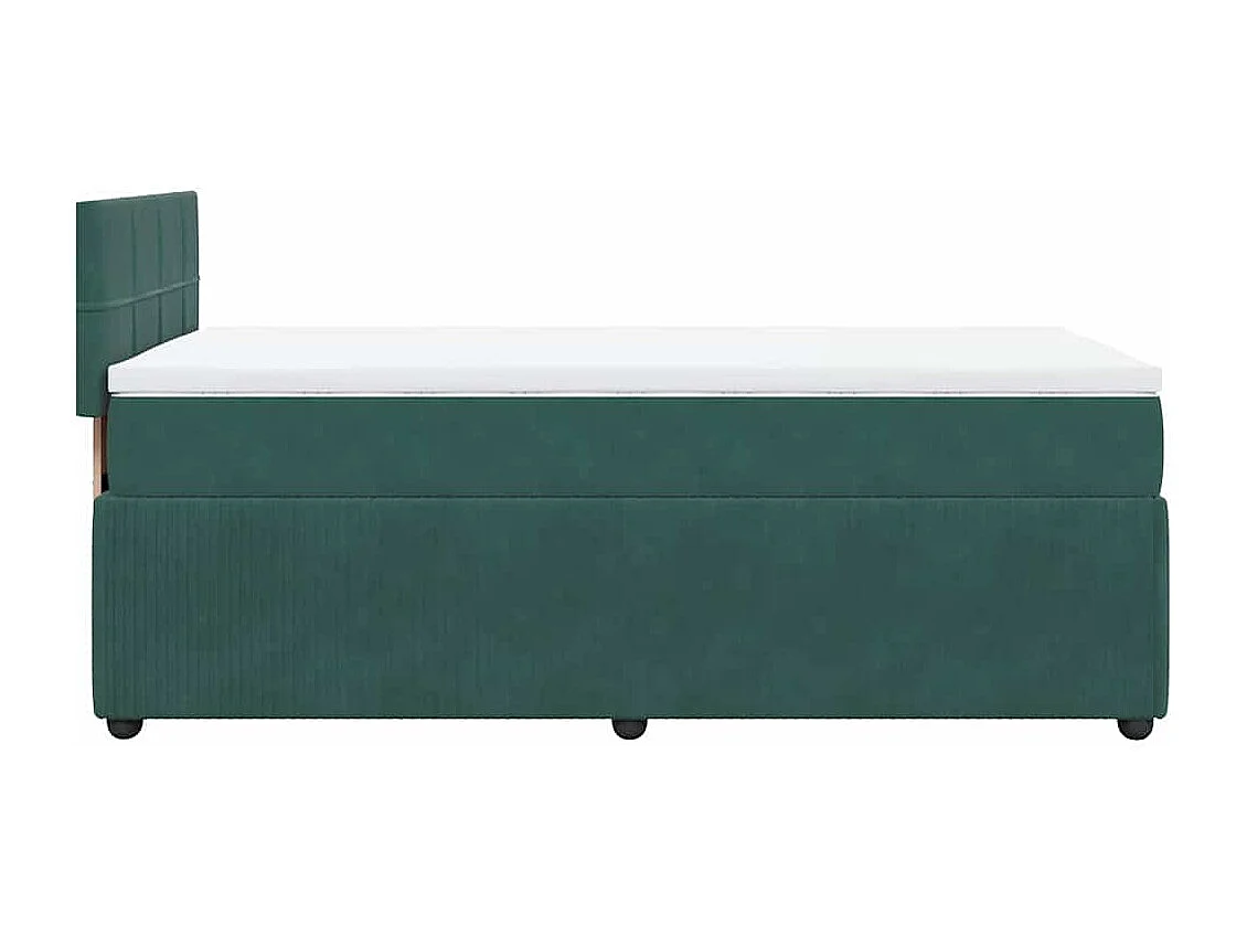 Cama de solteiro | Cama de adulto | Cama com molas/colchão 80x200cm veludo verde-escuro SHL438745