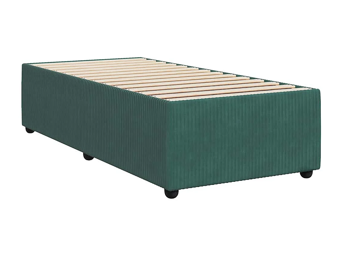 Cama de solteiro | Cama de adulto | Cama com molas/colchão 80x200cm veludo verde-escuro SHL438745