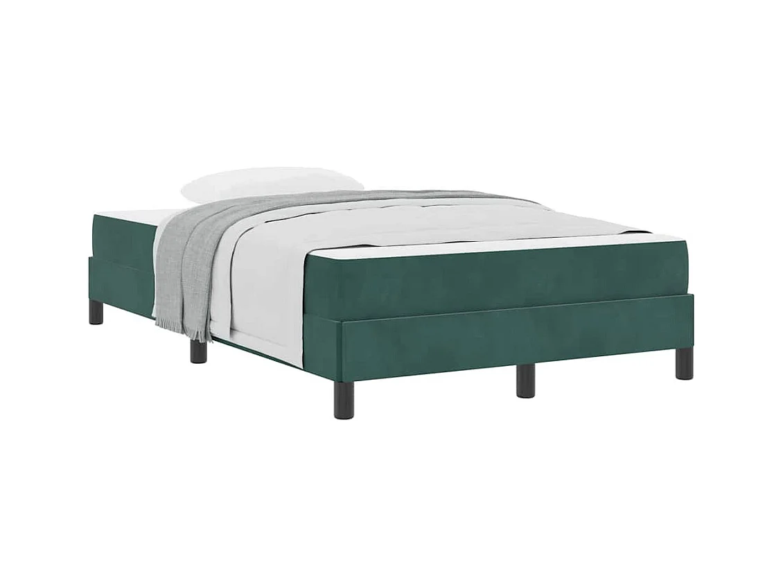 Lit double-Lit adulte-Lit boxspring avec matelas Vert foncé 120 x 190 cm Velours