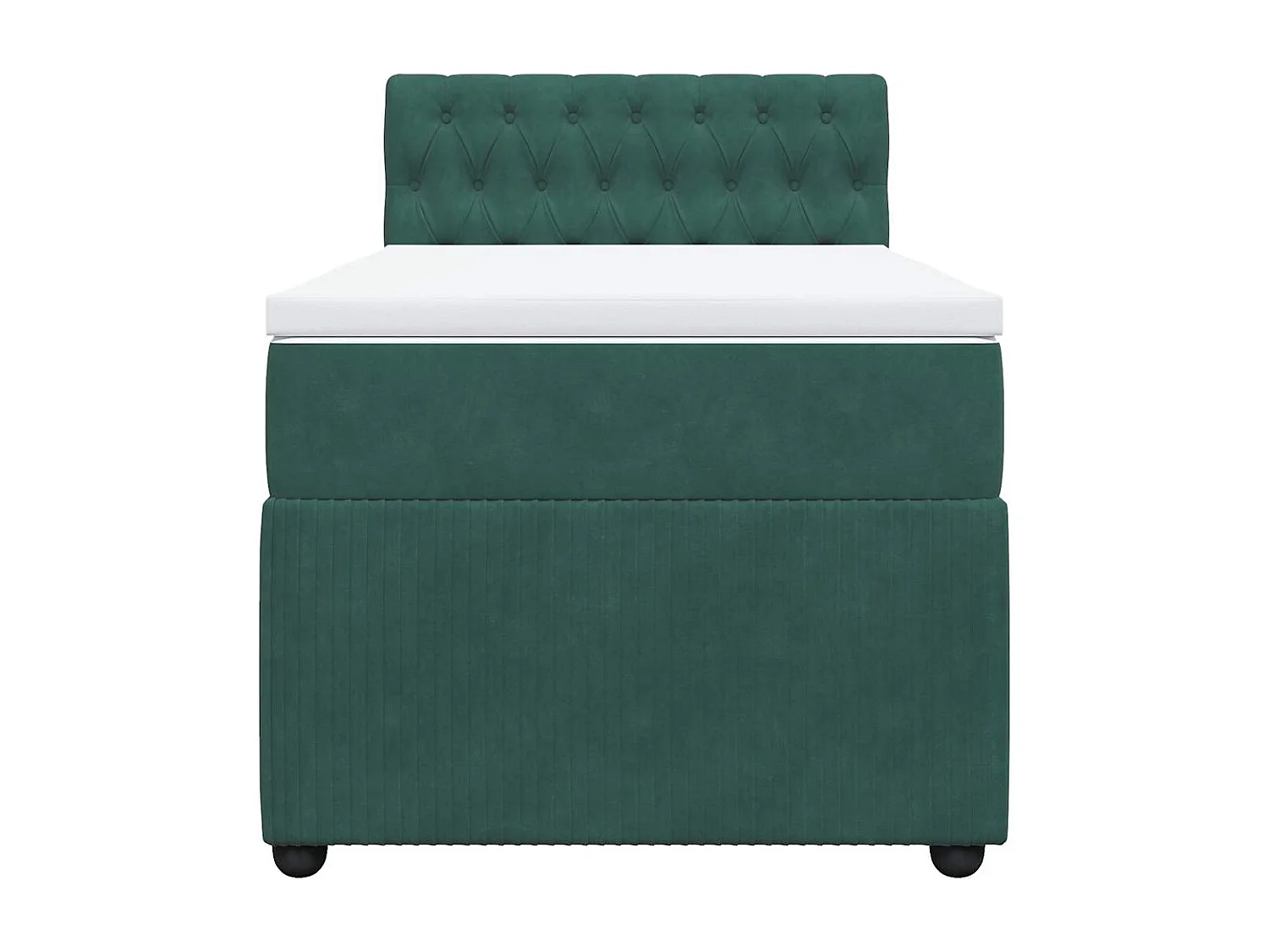 Cama de solteiro | Cama de adulto | Cama com molas/colchão 80x200cm veludo verde-escuro SHL633206
