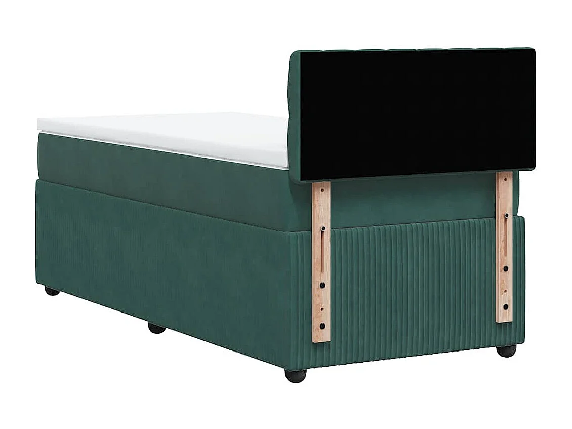 Cama de solteiro | Cama de adulto | Cama com molas/colchão 80x200cm veludo verde-escuro SHL633206