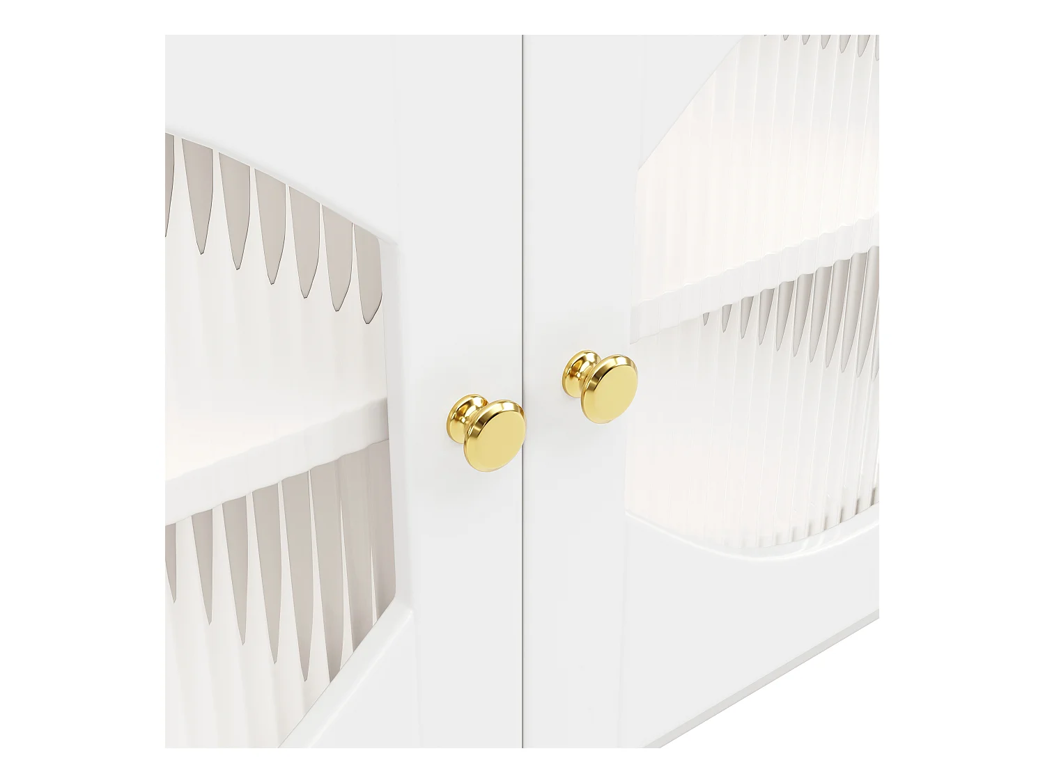 Buffet salle à manger 2 portes en verre 1 tiroir - meuble de rangement en bois - blanc (100x40x90.5 cm)