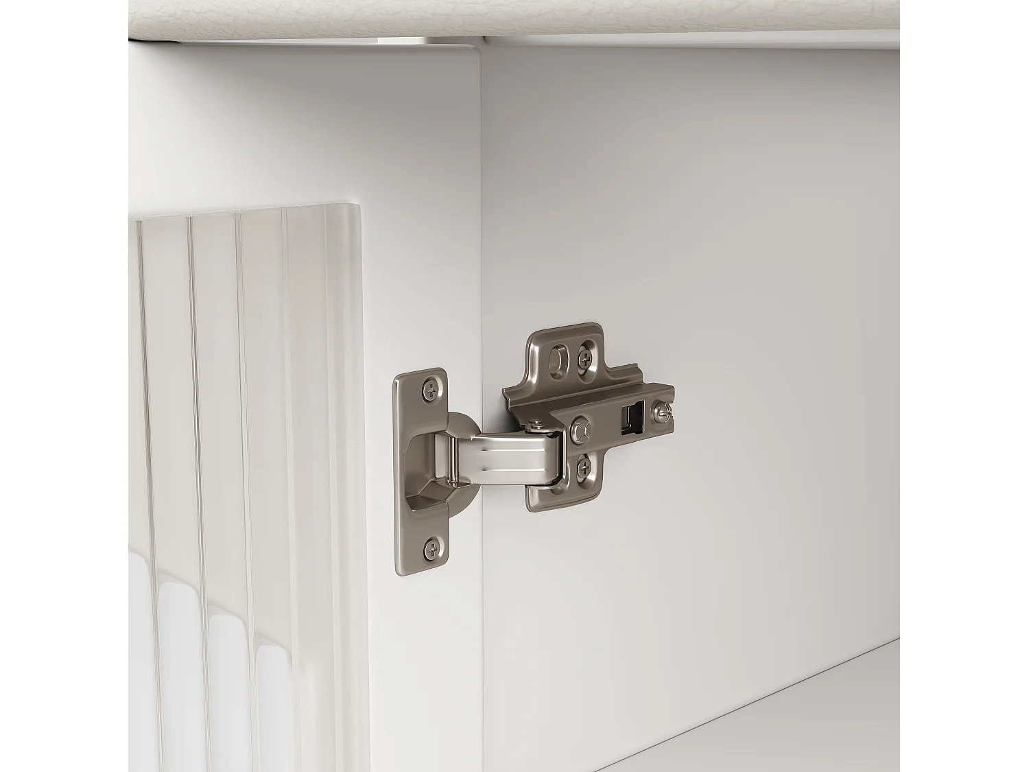 Buffet salle à manger 2 portes en verre 1 tiroir - meuble de rangement en bois - blanc (100x40x90.5 cm)