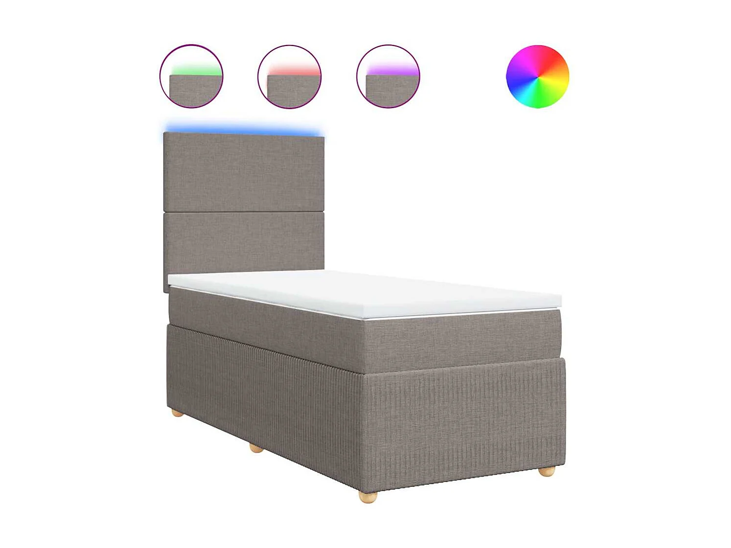Cama de solteiro | Cama de adulto | Cama com molas/colchão 100x200cm tecido cinza-acastanhado SHL489833