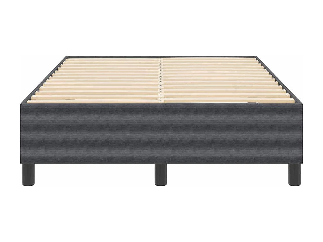 Lit double-Lit adulte-Lit à ressorts Gris foncé 120 x 200 cm Tissu en velours côtelé