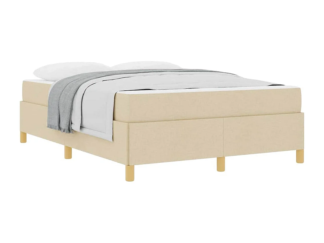 Doppelbett | Bettrahmen mit Matratze Creme 160x200 cm Stoff SHL39811