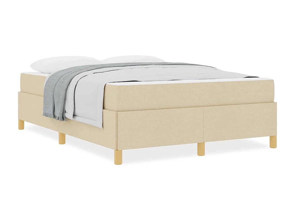 Doppelbett | Bettrahmen mit Matratze Creme 160x200 cm Stoff SHL39811