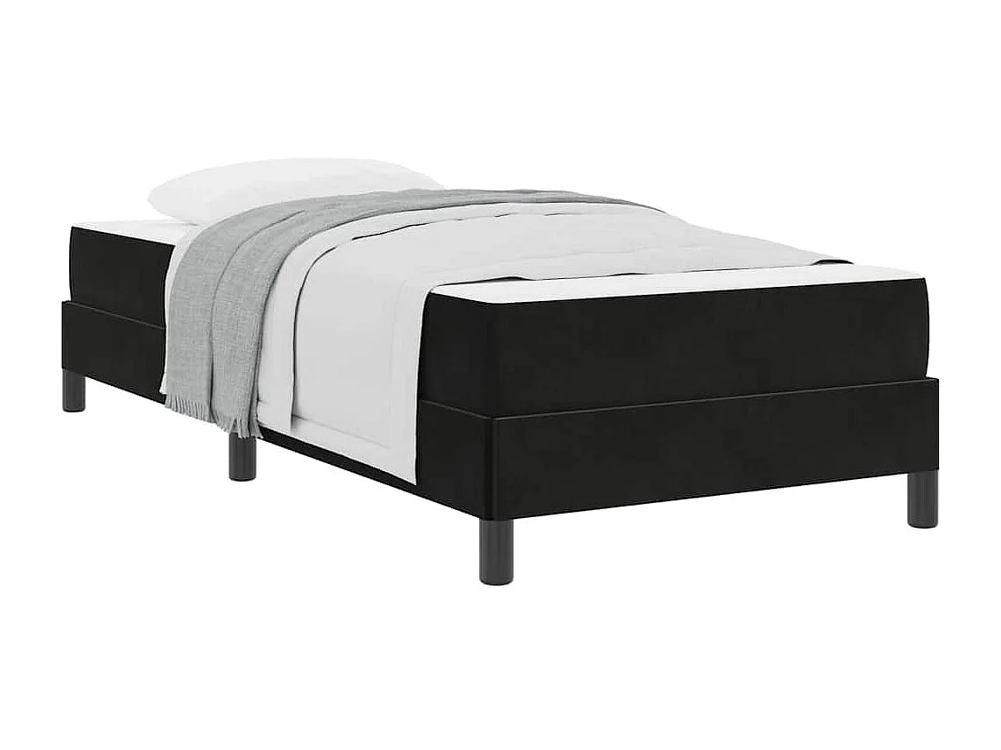 Cama individual | Cama para adultos | Cama tipo Box Spring con colchón Negro 100x200 cm tela SHL82400