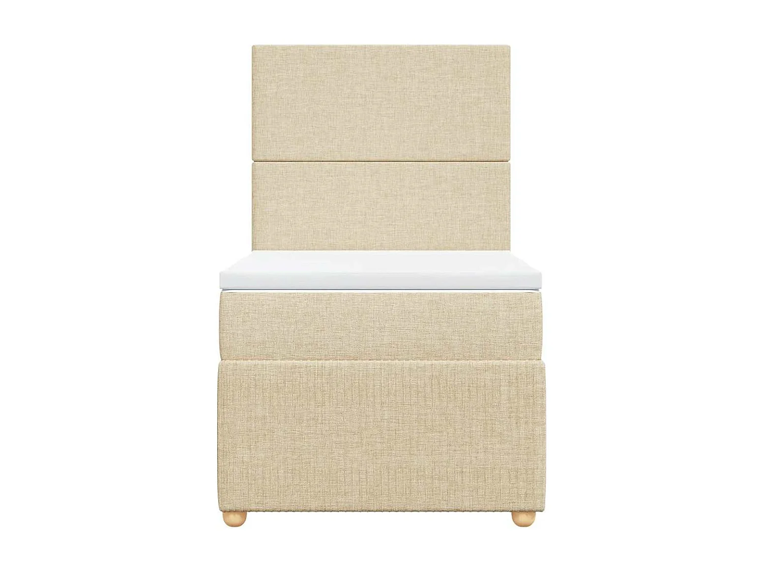 Boxspringbett-Einzelbett-Bettgestell mit Matratze Creme 90x200 cm Stoff SHL341891