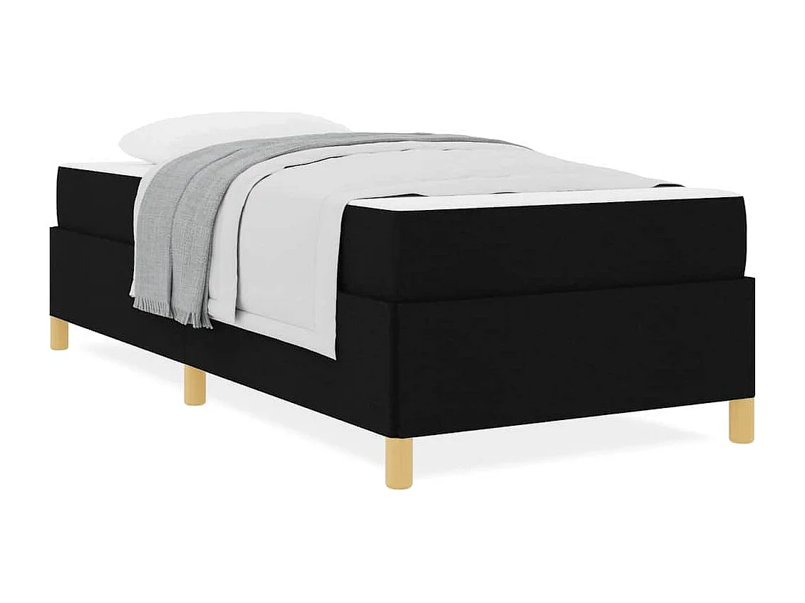 Einzelbett | Bettgestell | Bettrahmen mit Matratze Schwarz 100x200 cm Stoff SHL95018