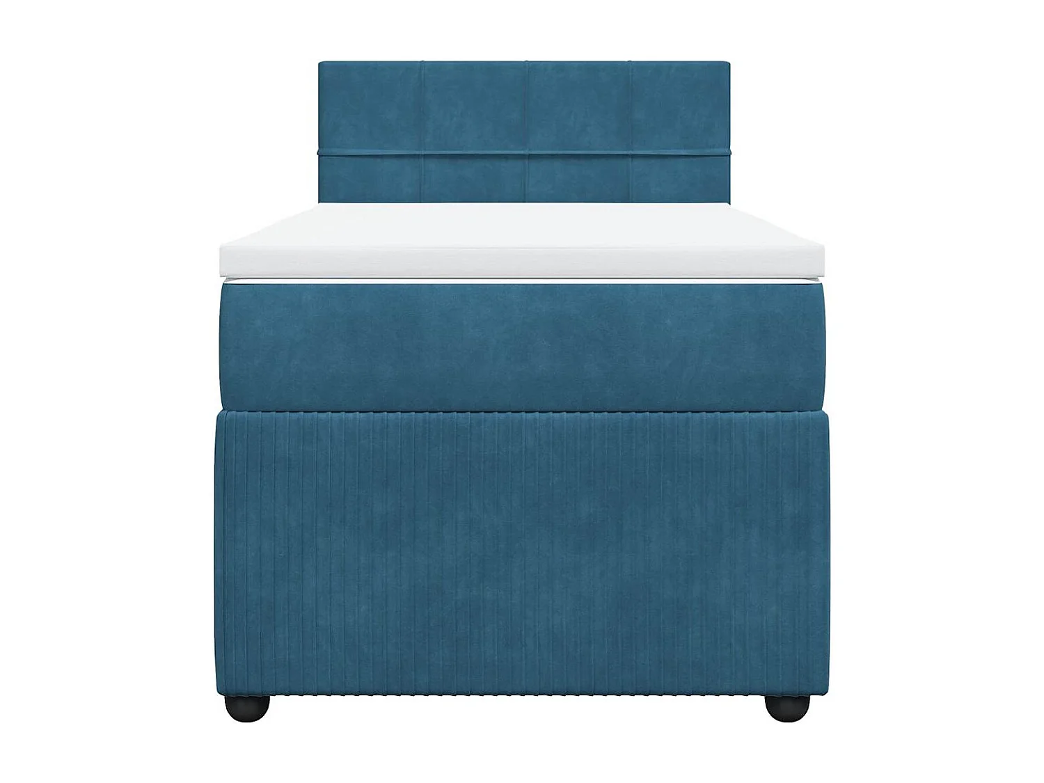 Einzelbett | Bettgestell | Boxspringbett mit Matratze Blau 90x190 cm Samt SHL419546