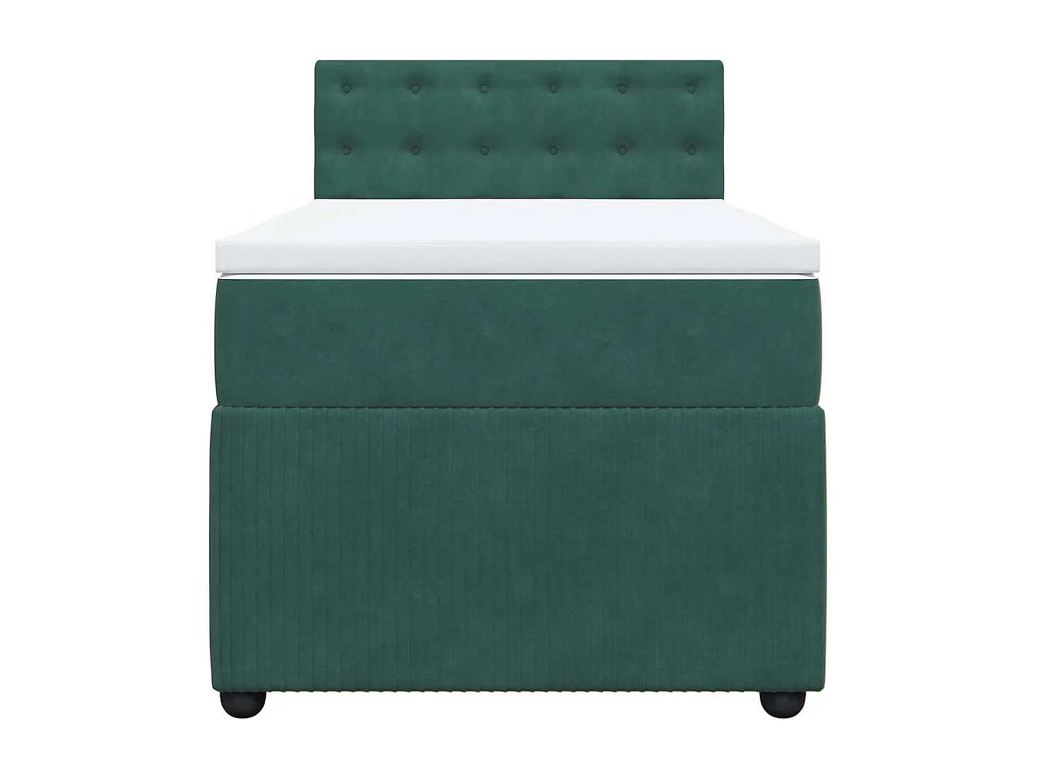 Einzelbett | Bettgestell | Boxspringbett mit Matratze Dunkelgrün 90x200 cm Samt SHL742854