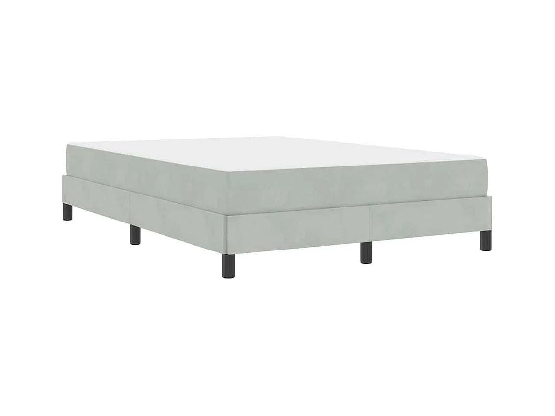 Lit double-Lit adulte-Lit boxspring avec matelas Gris clair 140 x 200 cm Velours