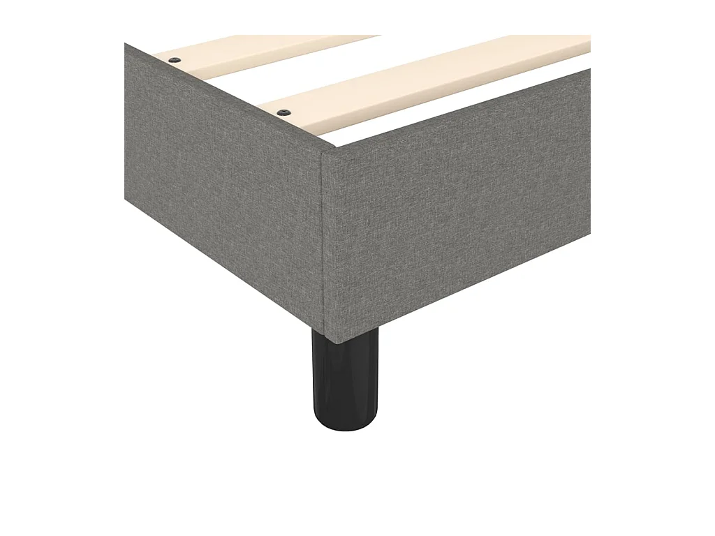 Lit adulte-Lit simple-Sommier à lattes de lit et matelas Gris foncé 90x190 cm Tissu