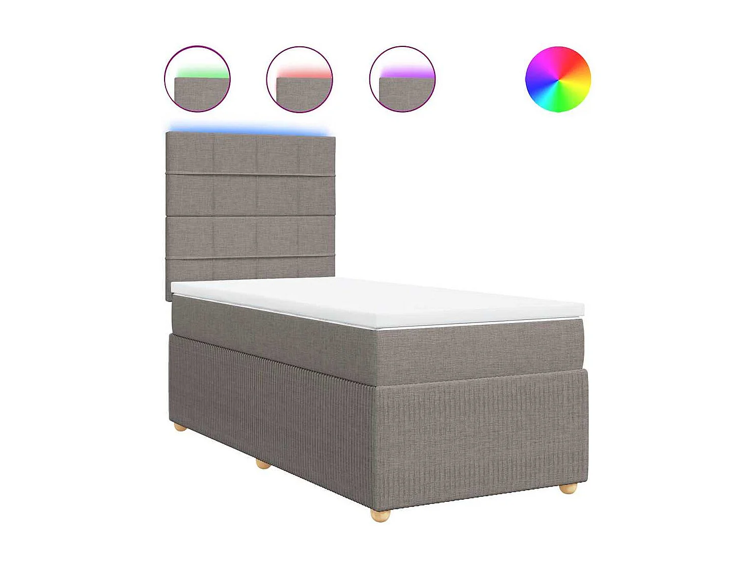 Einzelbett | Bettgestell | Boxspringbett mit Matratze Taupe 80x200 cm Stoff SHL677065