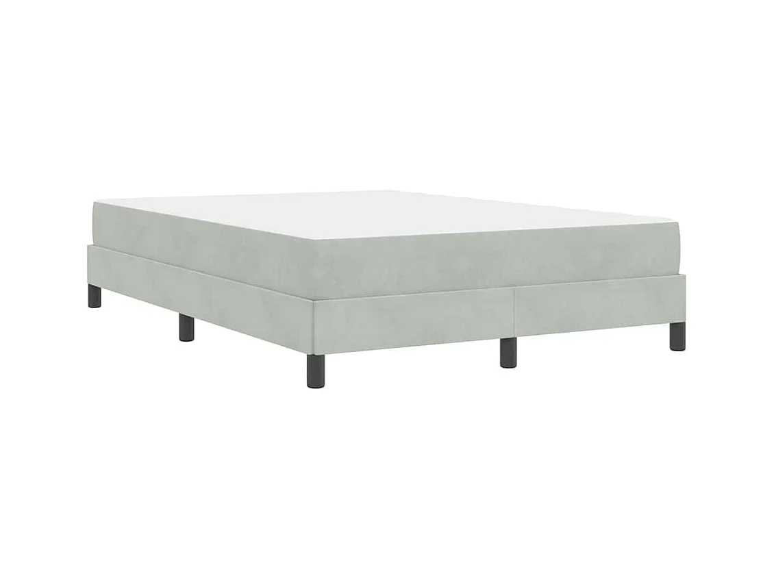 Lit double-Lit adulte-Lit boxspring avec matelas Gris clair 160 x 200 cm Velours