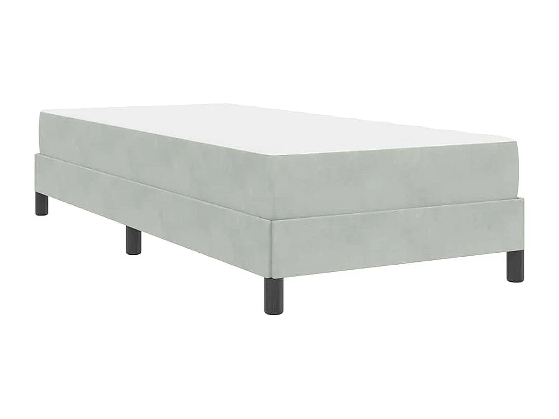 Cama individual | Cama para adultos | Cama tipo Box Spring con colchón Gris Claro 90x190 cm tela SHL63133