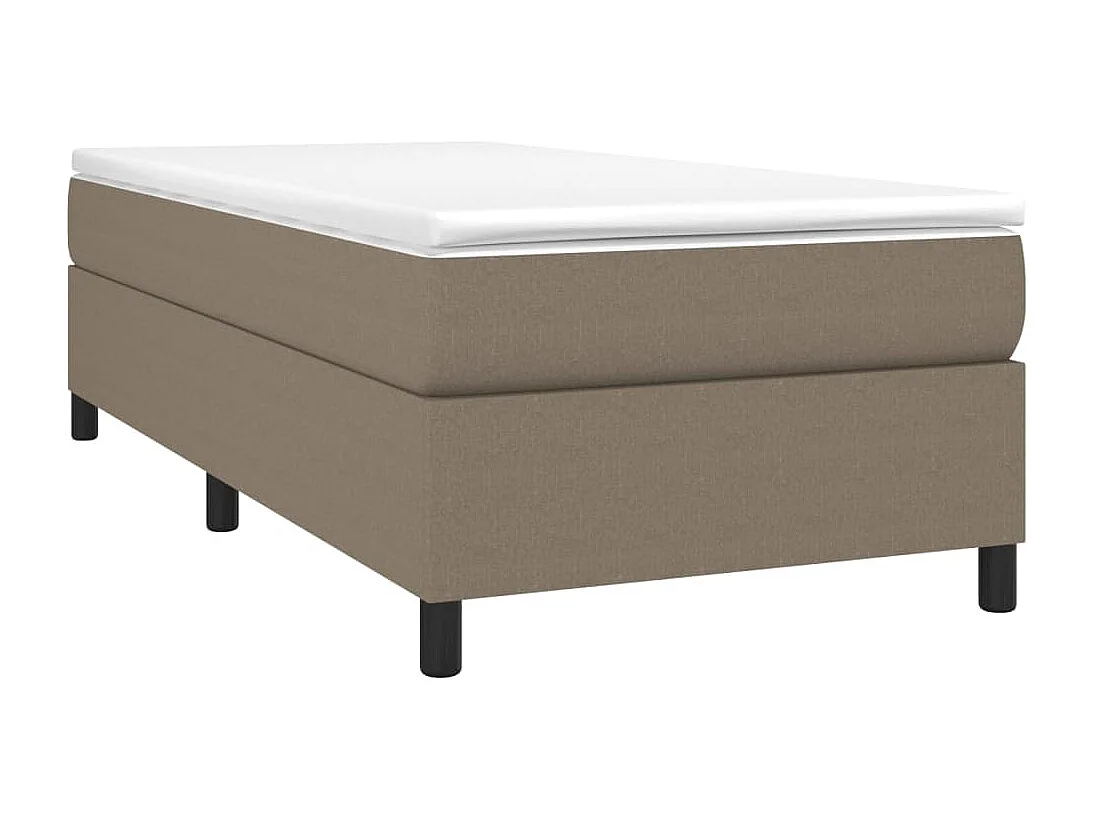 Cama individual | Cama para adultos | Cama box spring con colchón tela gris taupe 100x200 cm SHL96195