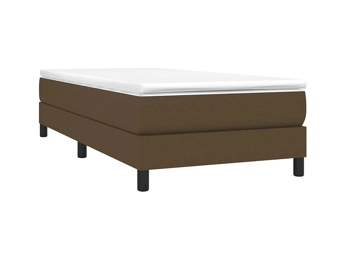 Lit simple-Lit adulte-Sommier à lattes de lit avec matelas Marron foncé 100x200 cm