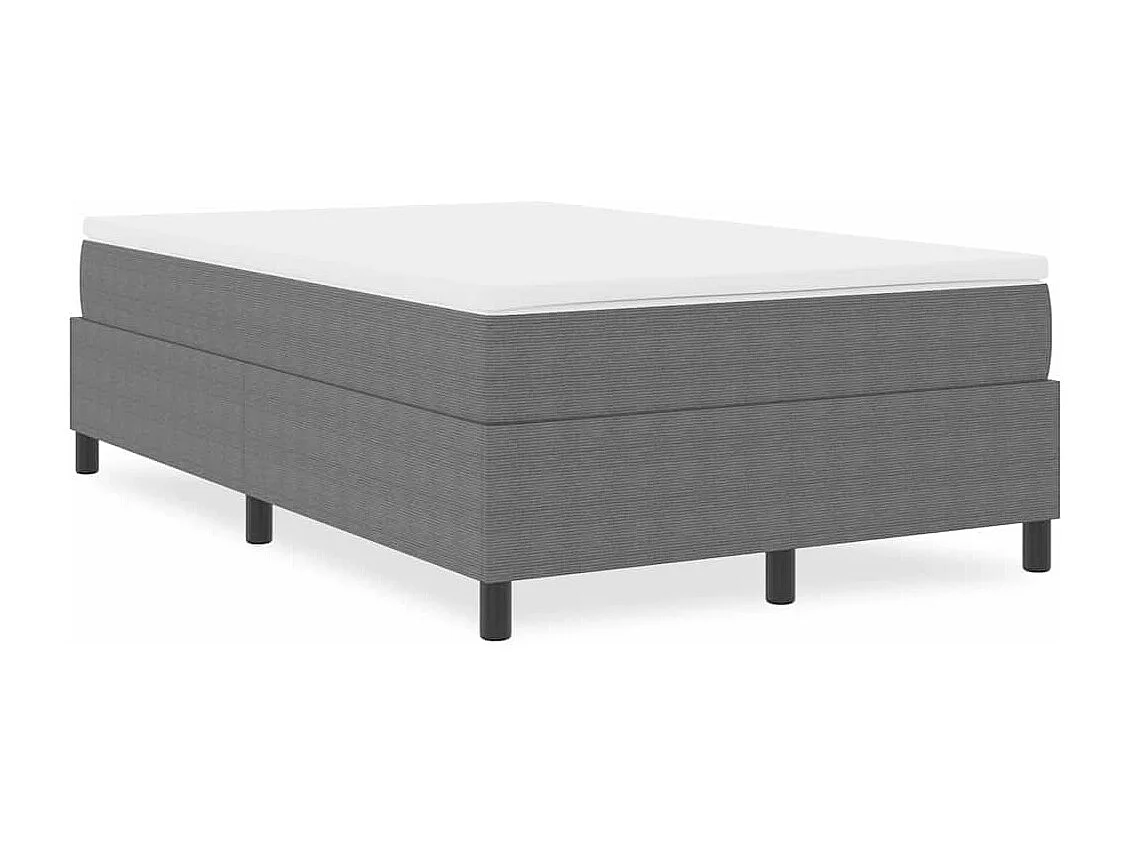 Lit double-Lit adulte-Lit à ressorts Gris clair 120 x 200 cm Tissu en velours côtelé