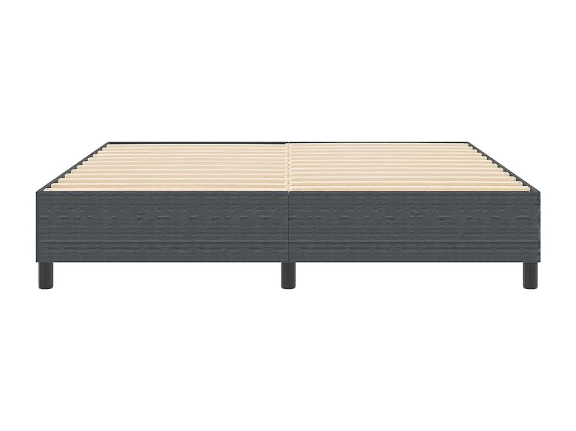 Lit double-Lit adulte-Lit à ressorts Gris foncé 180 x 200 cm Tissu en velours côtelé