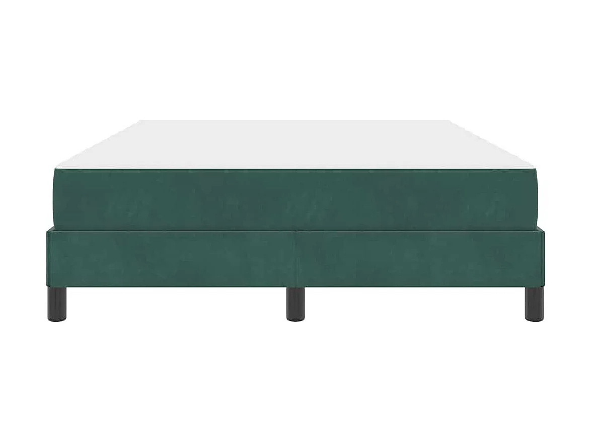 Lit double-Lit adulte-Lit boxspring avec matelas Vert foncé 140 x 190 cm Velours