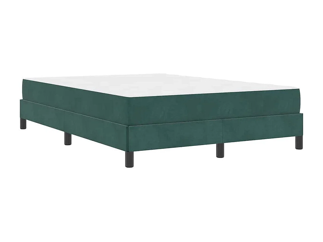 Cama tipo Box Spring con colchón Verde oscuro 140x190 cm tela SHL32175