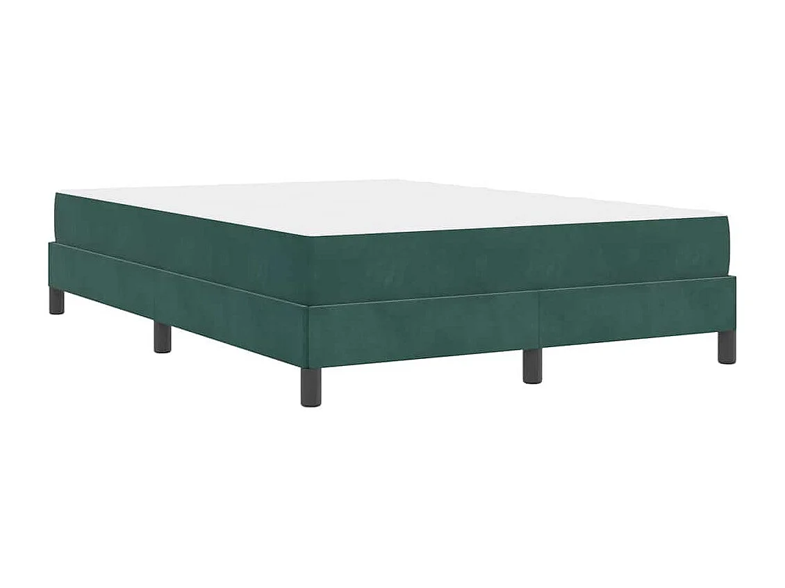 Lit double-Lit adulte-Lit boxspring avec matelas Vert foncé 140 x 200 cm Velours