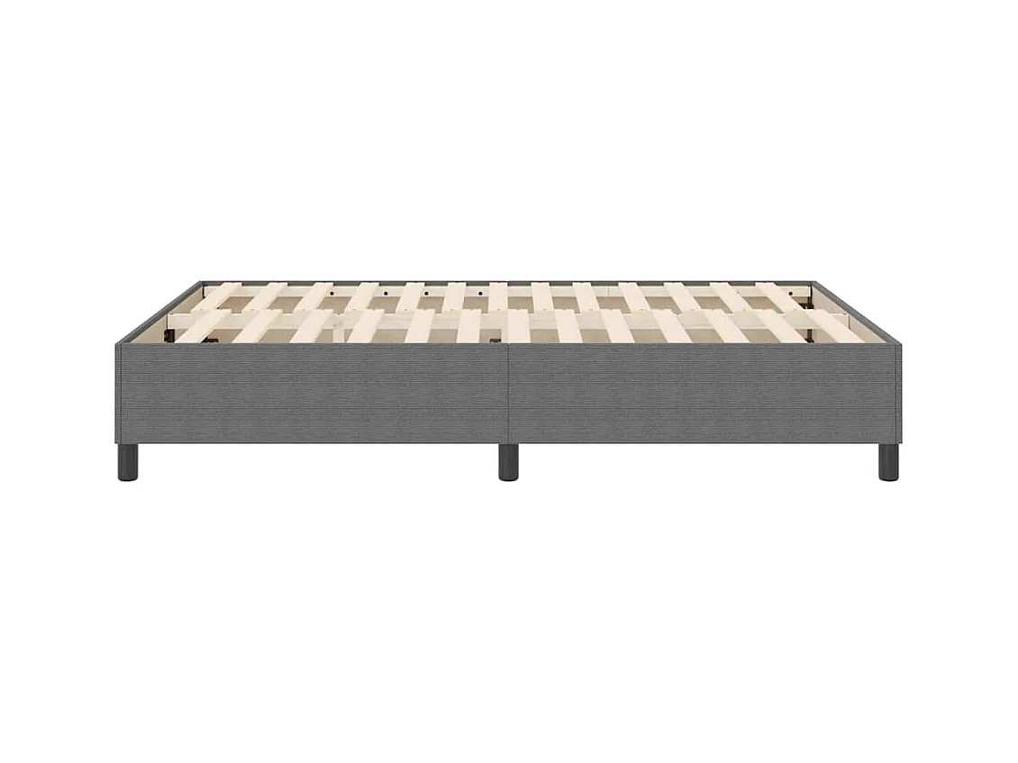 Lit double-Lit adulte-Lit à ressorts Gris clair 140 x 190 cm Tissu en velours côtelé