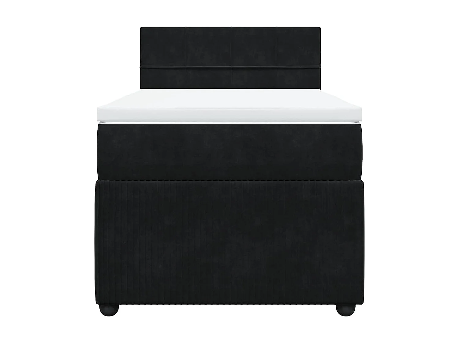 Cama de solteiro | Cama de adulto | Cama com molas/colchão 90x190cm veludo preto SHL601761