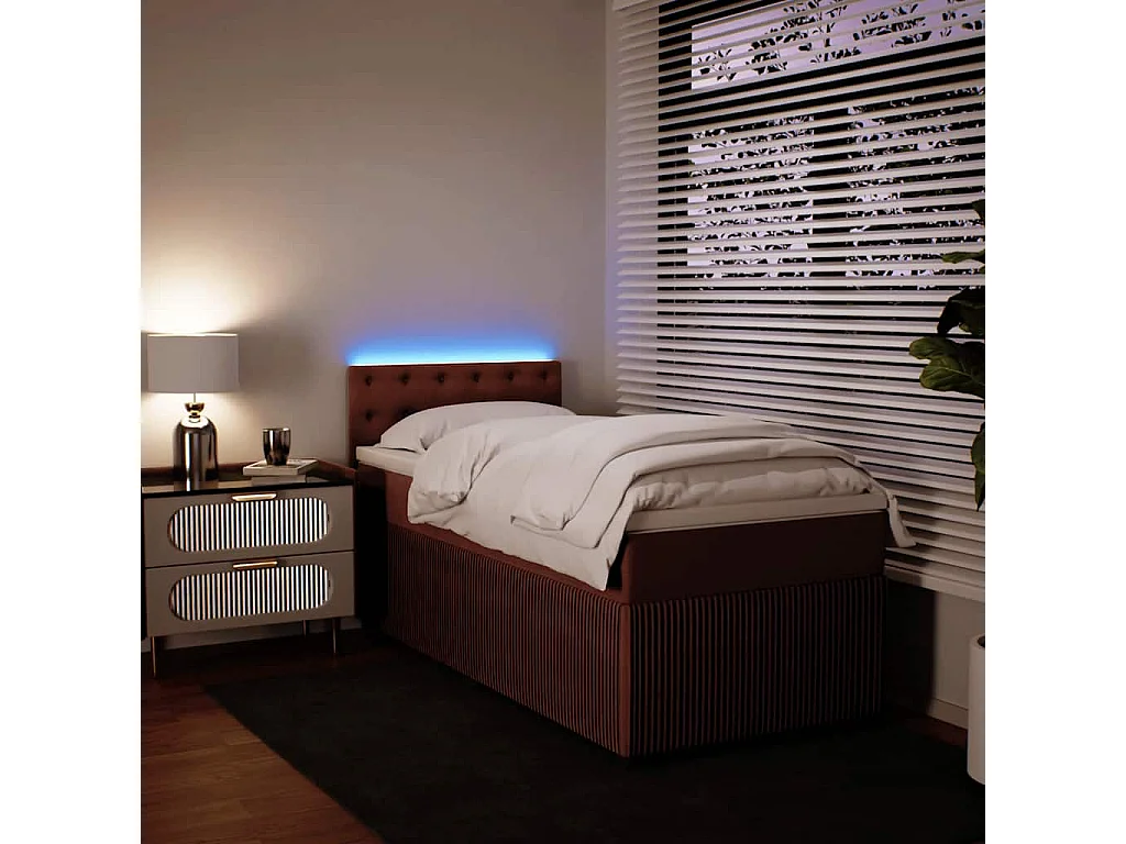 Einzelbett | Bettgestell | Boxspringbett mit Matratze Rosa 90x200 cm Samt SHL639777