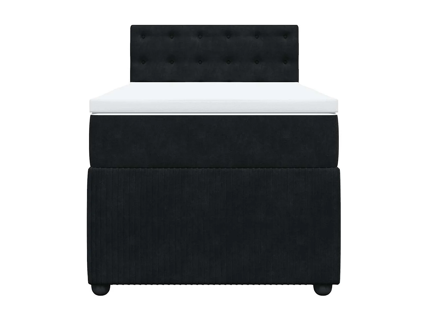 Einzelbett | Bettgestell | Boxspringbett mit Matratze Schwarz 100x200 cm Samt SHL708980