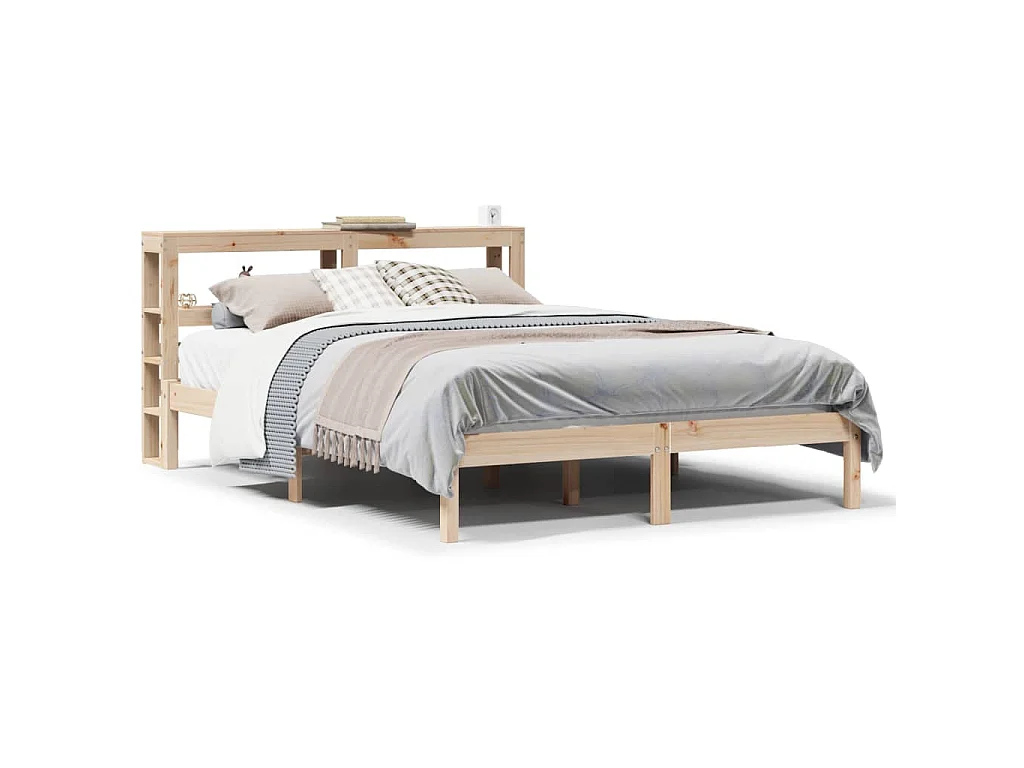 Cadre de lit sans matelas 140x200 cm bois massif de pin