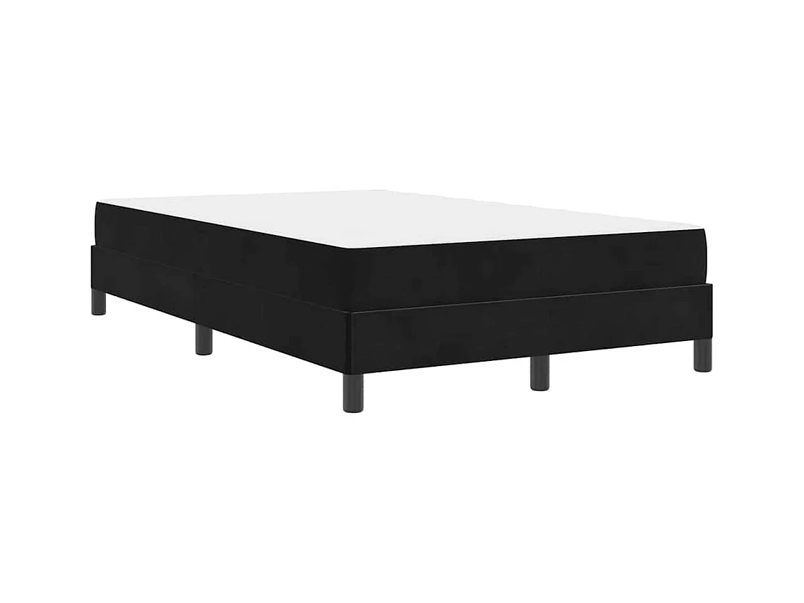 Lit double-Lit adulte-Lit boxspring avec matelas Noir 120 x 190 cm Velours