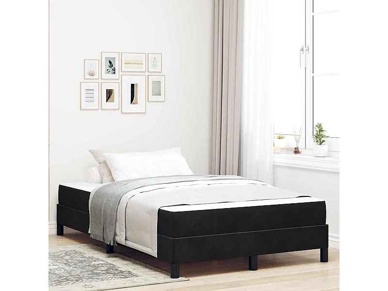 Doppelbett | Bettgestell | Boxspringbett mit Matratze Schwarz 120x190 cm Stoff SHL577423