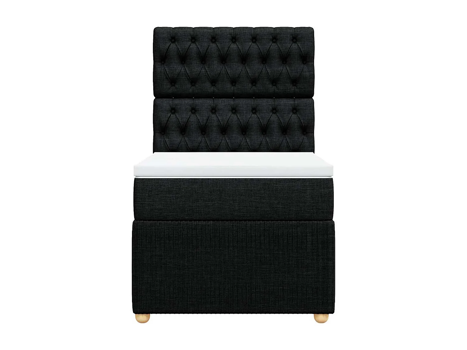 Einzelbett | Bettgestell | Boxspringbett mit Matratze Schwarz 90x190 cm Stoff SHL973022