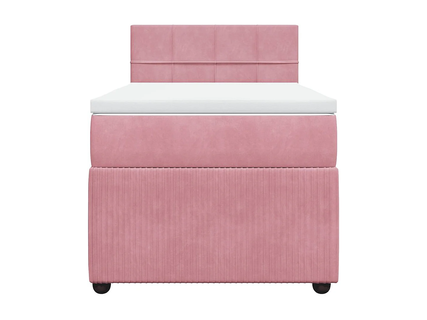 Einzelbett | Bettgestell | Boxspringbett mit Matratze Rosa 90x200 cm Samt SHL51720