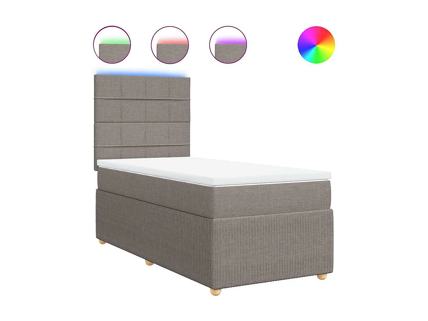 Cama de solteiro | Cama de adulto | Cama com molas/colchão 100x200cm tecido cinza-acastanhado SHL612124