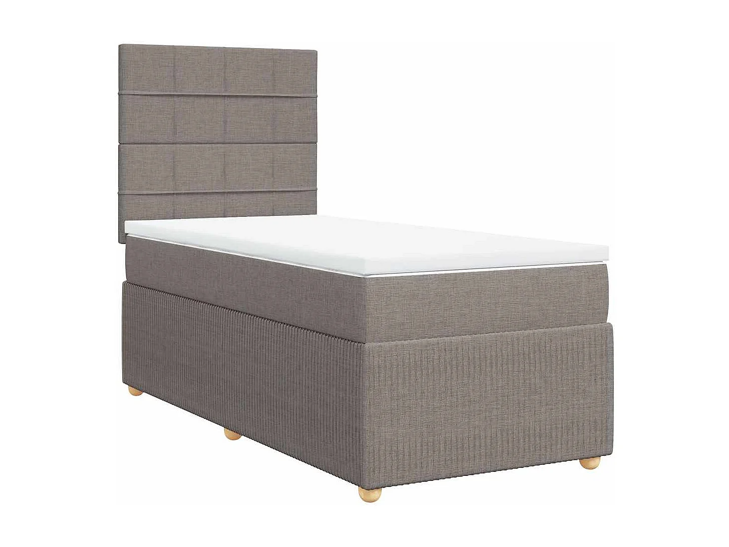 Cama de solteiro | Cama de adulto | Cama com molas/colchão 100x200cm tecido cinza-acastanhado SHL612124