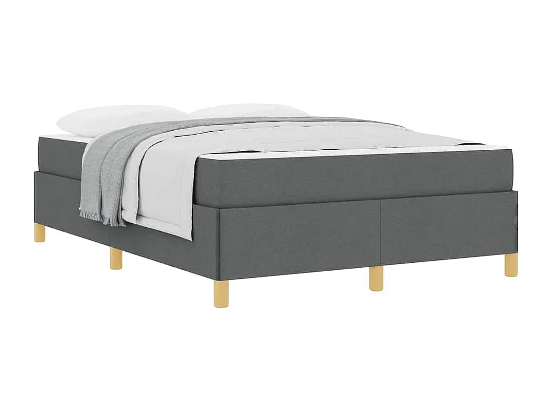Doppelbett | Bettrahmen mit Matratze Dunkelgrau 140x200 cm Stoff SHL275480