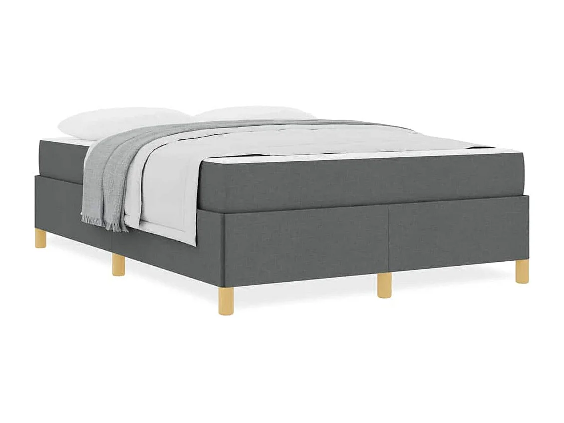 Doppelbett | Bettrahmen mit Matratze Dunkelgrau 140x200 cm Stoff SHL275480