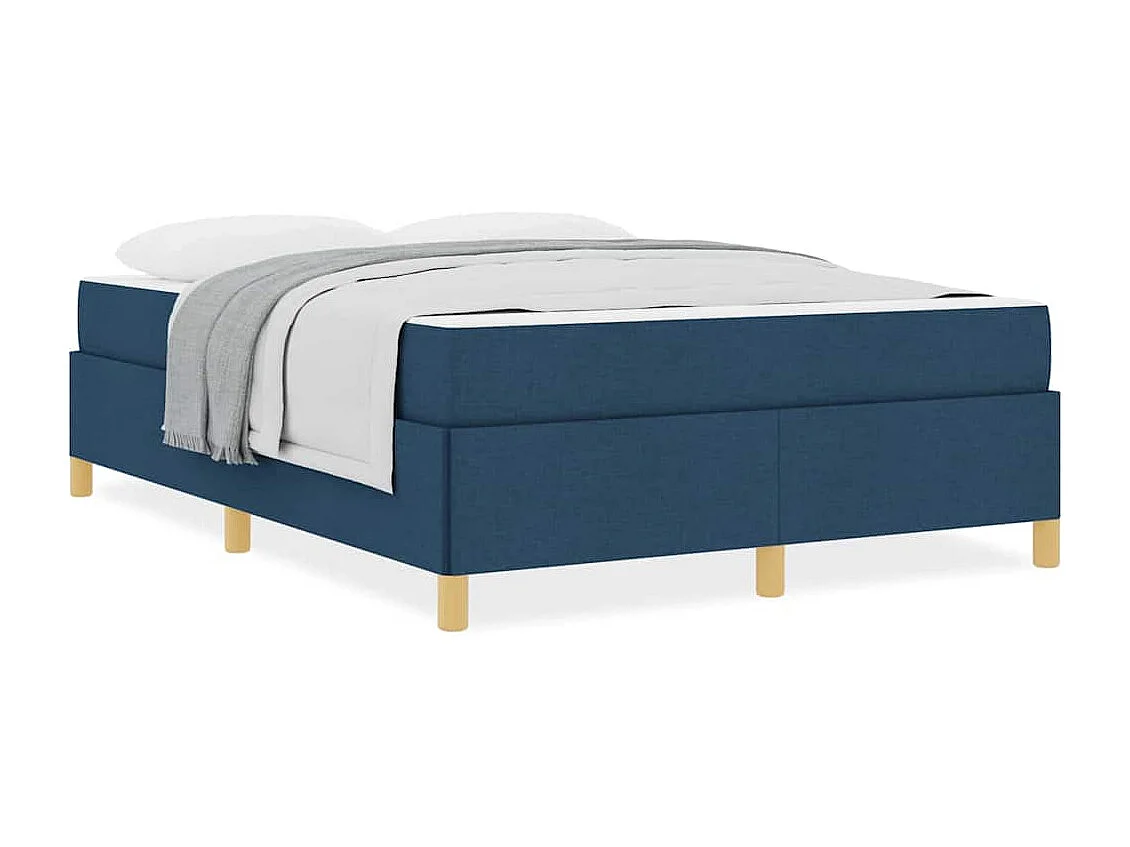 Doppelbett | Bettrahmen mit Matratze Blau 160x200 cm Stoff SHL717442