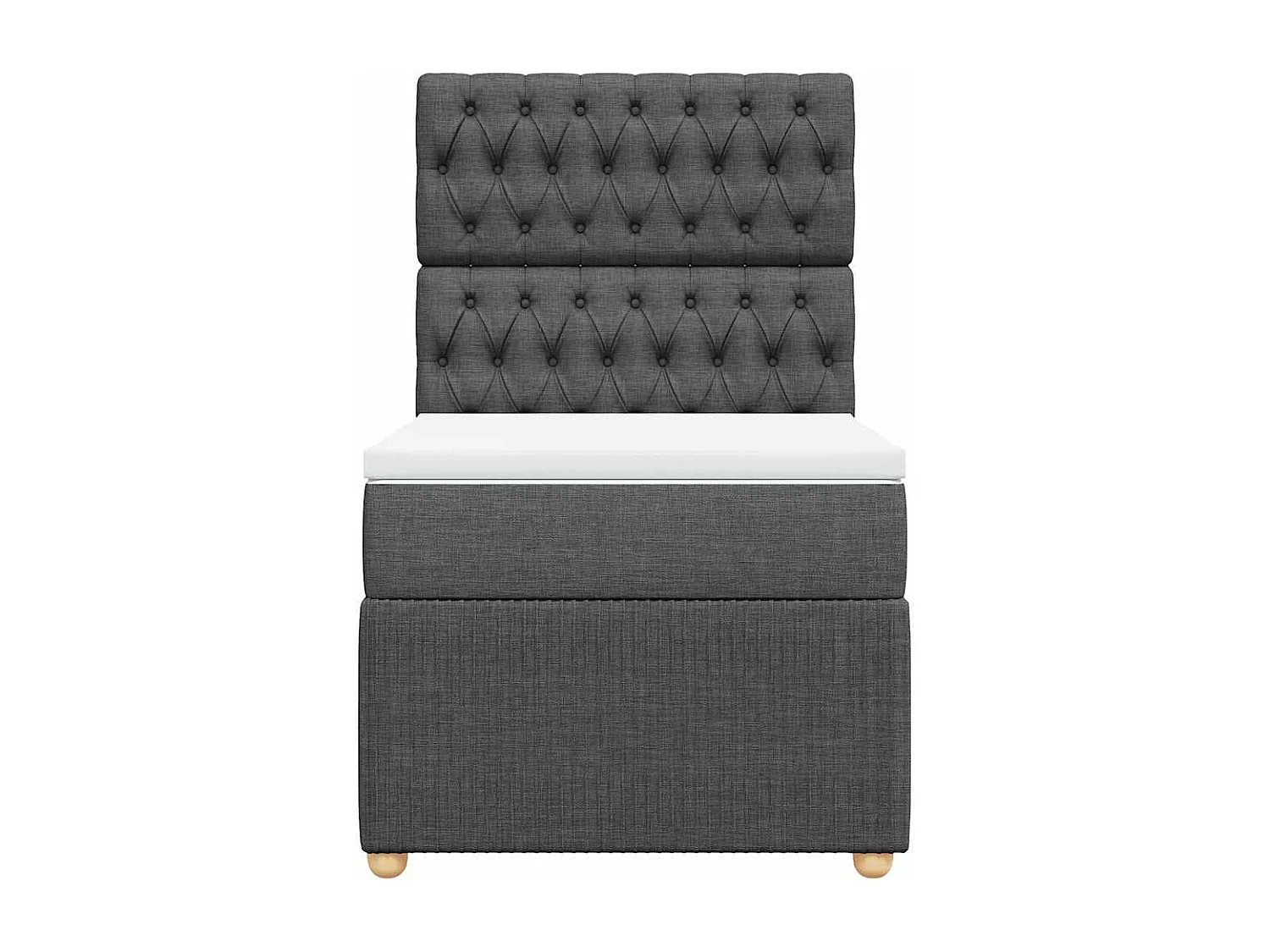 Einzelbett | Bettgestell | Boxspringbett mit Matratze Dunkelgrau 90x200 cm Stoff SHL157199