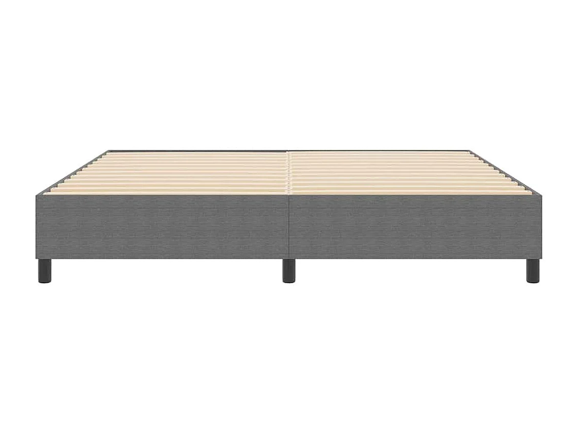 Lit double-Lit adulte-Lit à ressorts Gris clair 200 x 200 cm Tissu en velours côtelé