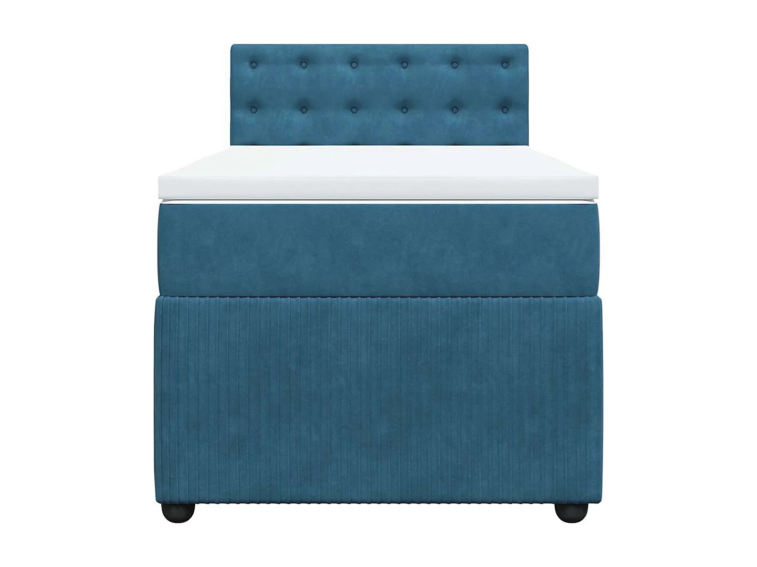 Einzelbett | Bettgestell | Boxspringbett mit Matratze Blau 100x200 cm Samt SHL44146