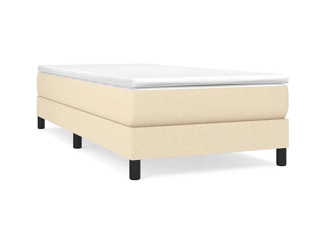 Lit simple-Lit adulte-Sommier à lattes de lit avec matelas Crème 100x200 cm Tissu