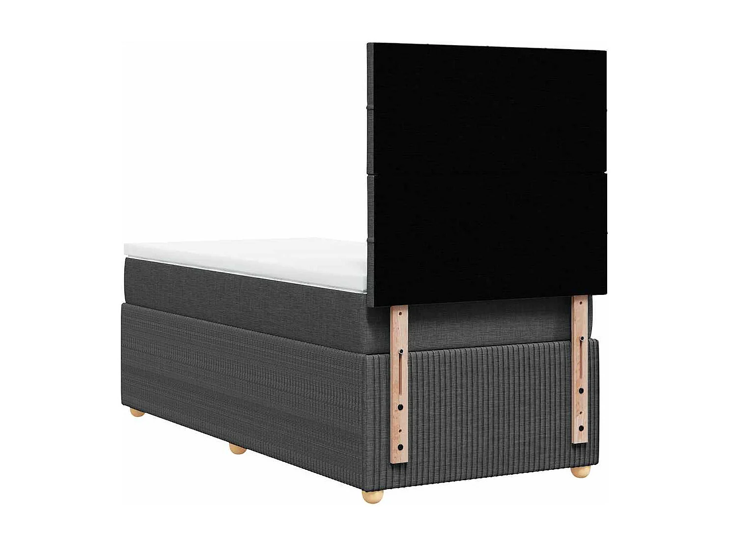 Einzelbett | Bettgestell | Boxspringbett mit Matratze Dunkelgrau 90x200 cm Stoff SHL180797